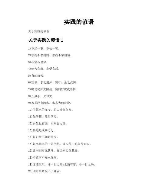 实践的谚语