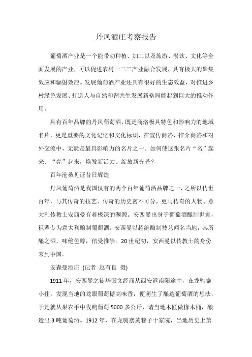 丹凤酒庄考察报告