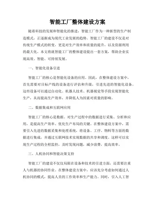 智能工厂整体建设方案