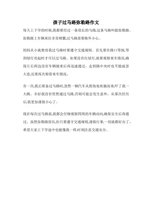 孩子过马路弥勒路作文