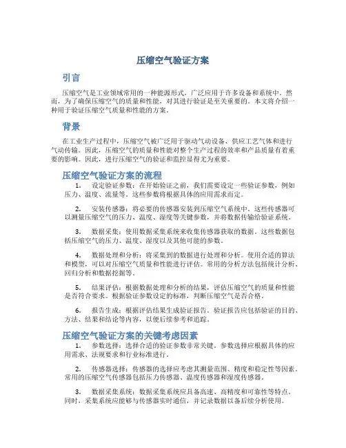 压缩空气验证方案