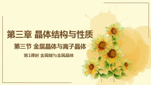 金属键与金属晶体课件高二化学人教版选择性必修2