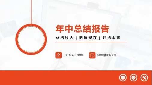 橙色极简年中总结报告ppt模板