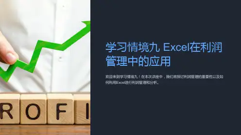学习情境九 Excel在利润管理中的应用