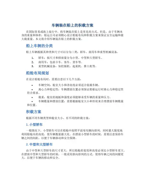 车辆装在船上的积载方案