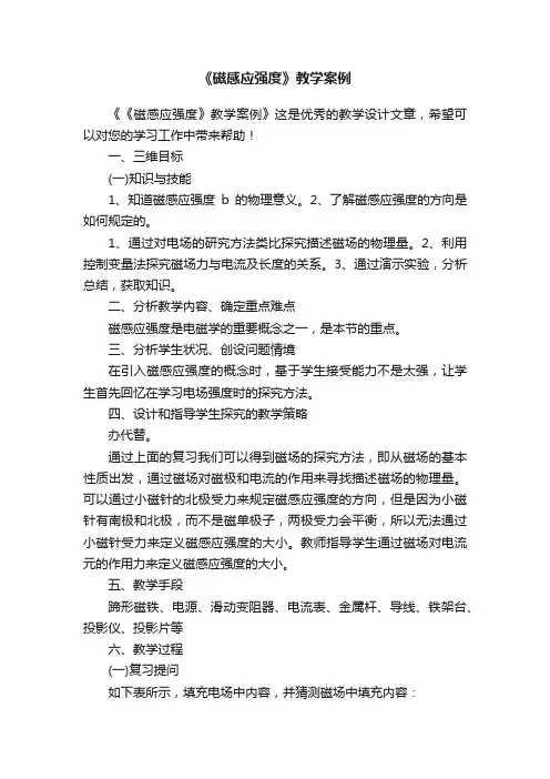 《磁感应强度》教学案例
