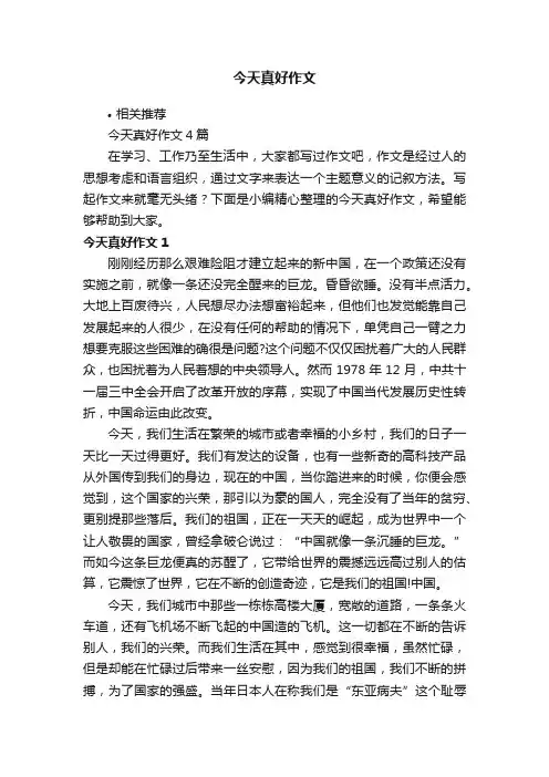 今天真好作文
