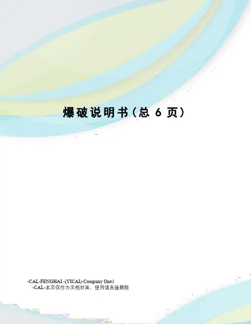 爆破说明书