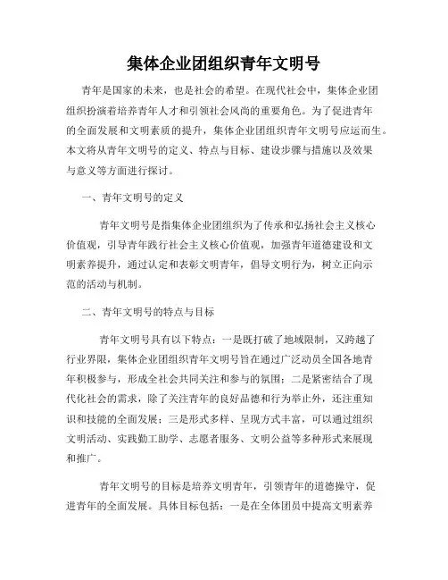集体企业团组织青年文明号