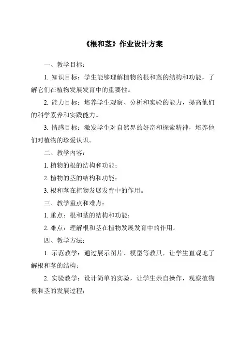 《根和茎作业设计方案》