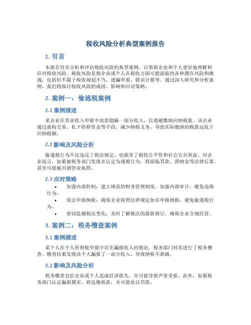 税收风险分析典型案例报告