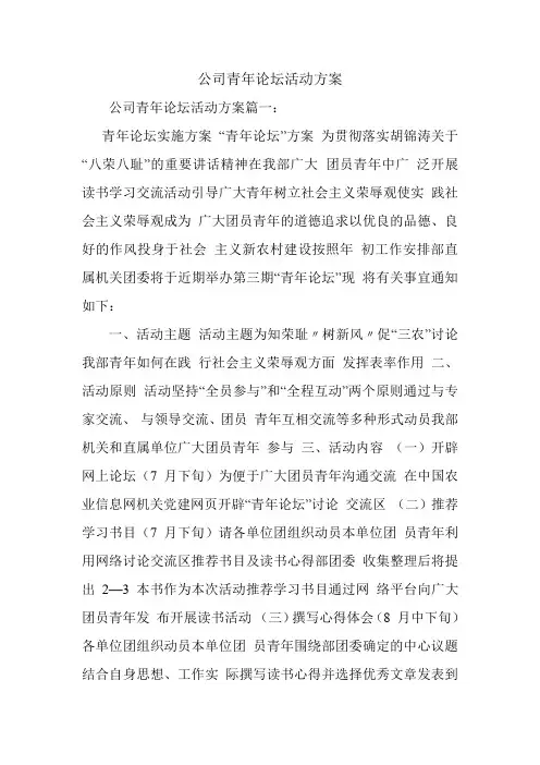 公司青年论坛活动方案.doc