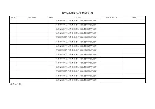 监视和测量装置抽查记录表