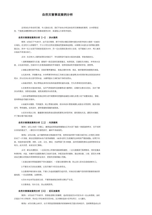 自然灾害事故案例分析