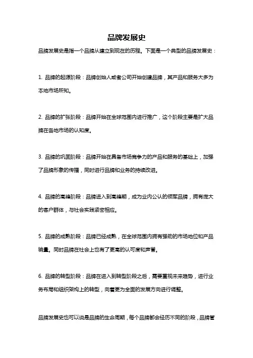 品牌发展史