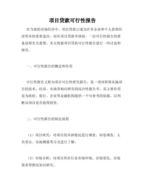 项目贷款可行性报告