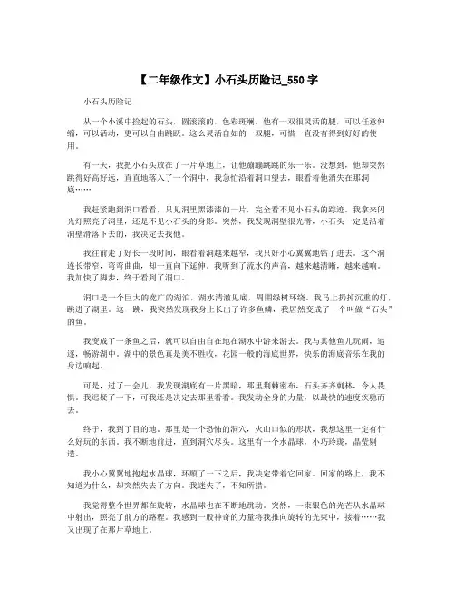 【二年级作文】小石头历险记_550字