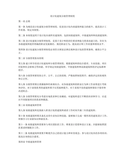 设计院建筑分级管理制度
