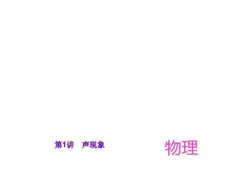 中考物理总复习第1讲：声现象 通用优秀课件