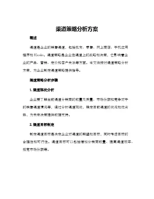 渠道策略分析方案