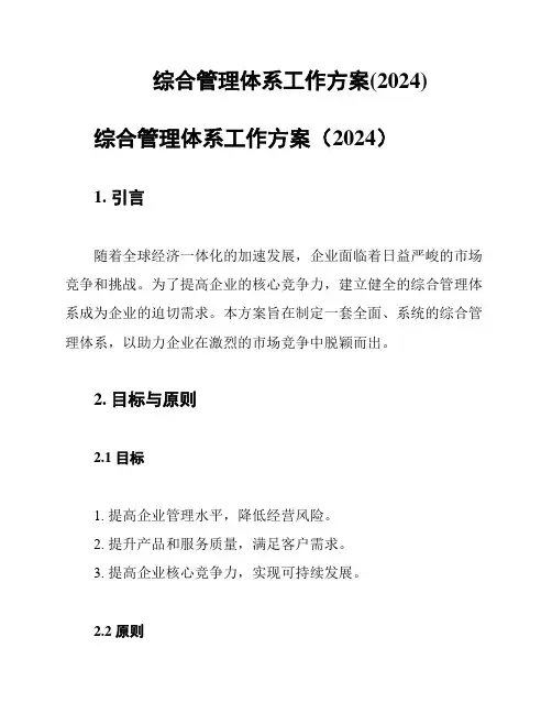 综合管理体系工作方案(2024)
