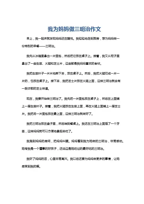 我为妈妈做三明治作文