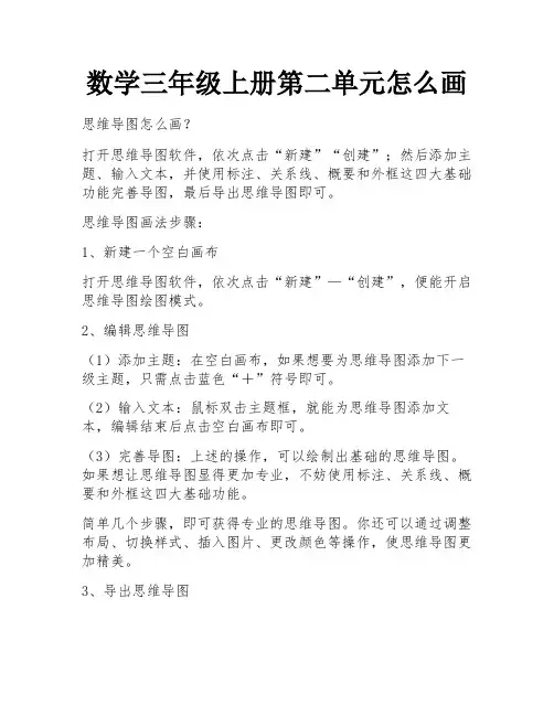 数学三年级上册第二单元怎么画