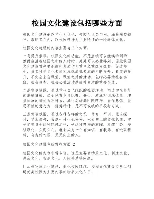 校园文化建设包括哪些方面