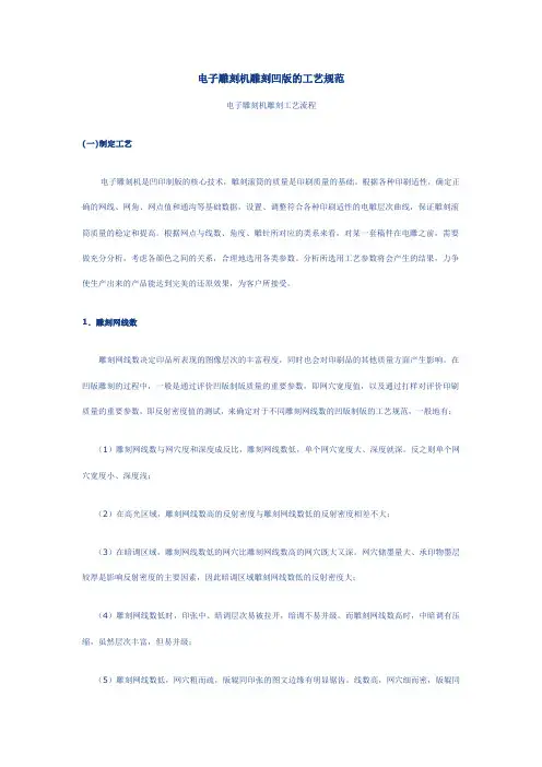 电子雕刻机雕刻凹版的工艺规范