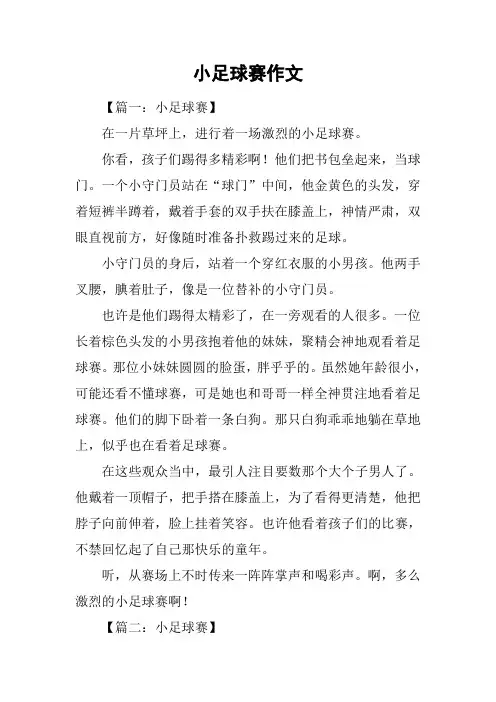小足球赛作文