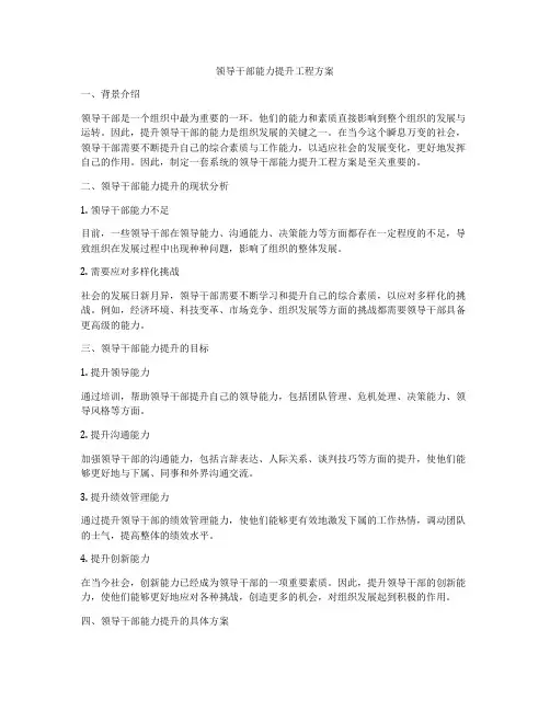 领导干部能力提升工程方案