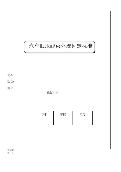 汽车低压线束外观判定标准-JW