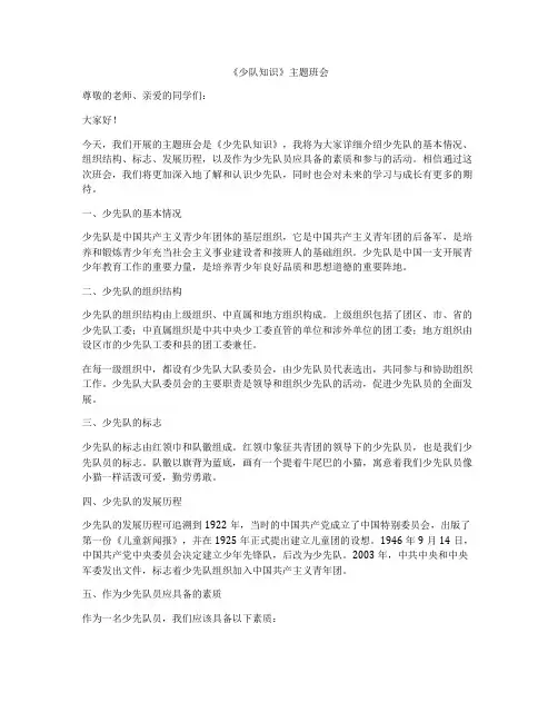 《少队知识》主题班会
