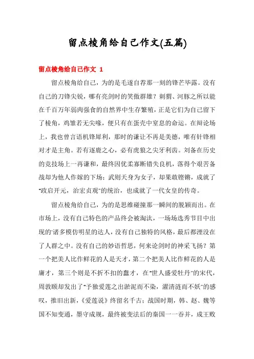 留点棱角给自己作文(五篇)