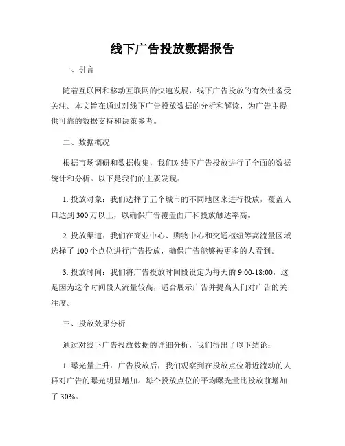 线下广告投放数据报告