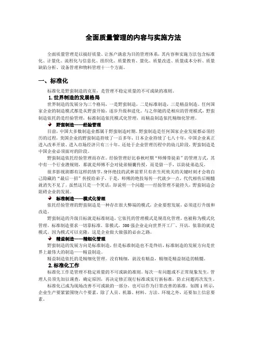 全面质量管理的内容与实施方法