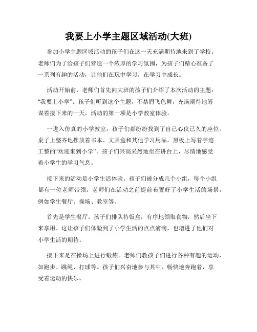 我要上小学主题区域活动(大班)