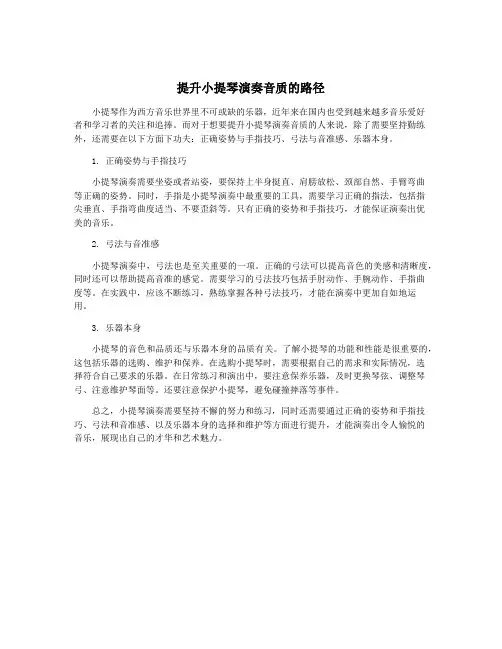 提升小提琴演奏音质的路径