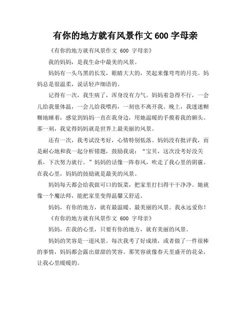 有你的地方就有风景作文600字母亲