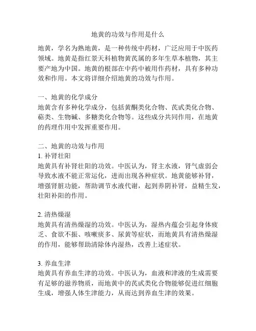 地黄的功效与作用是什么