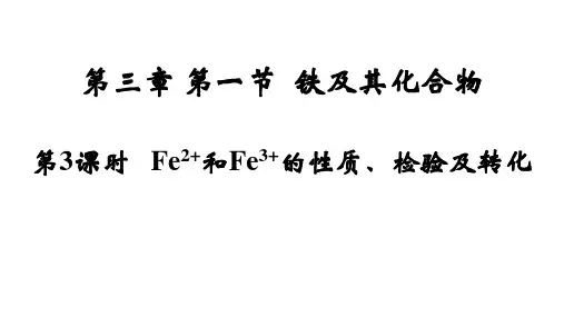 化学人教版(2019)必修第一册3.1.3二价铁与三价铁的性质、检验及转化(共16张ppt)