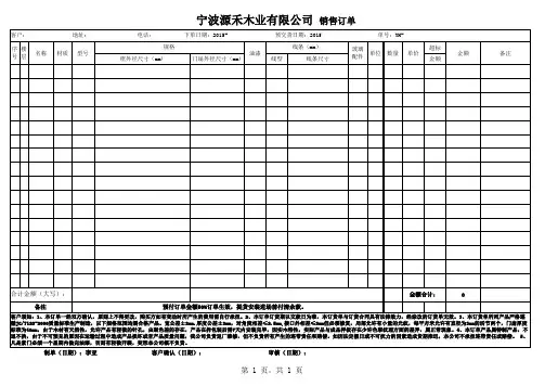 销售订单模板