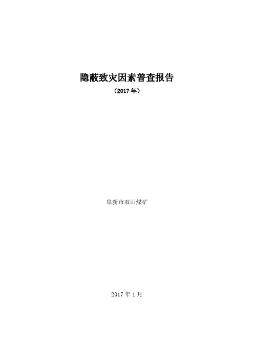 双山煤矿隐蔽致灾因素普查报告