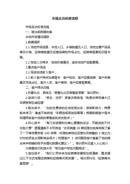 市场走访标准流程