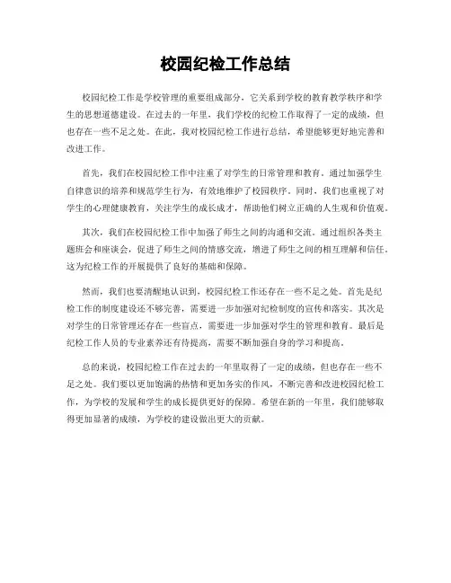 校园纪检工作总结