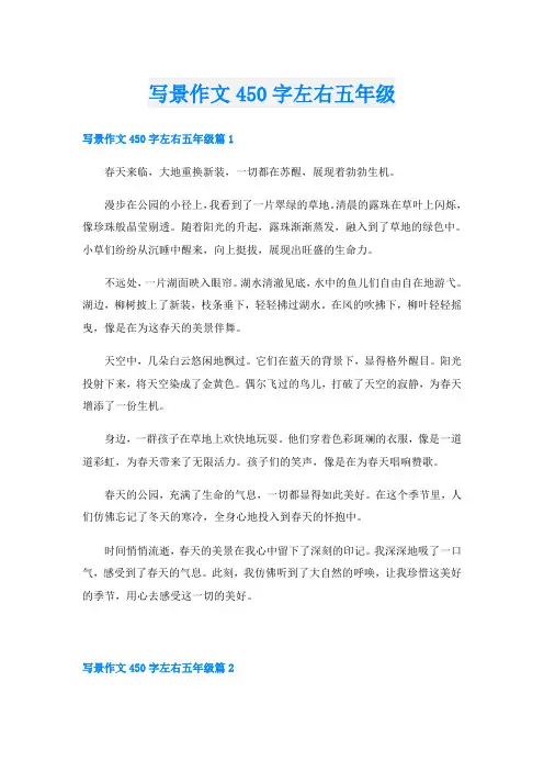 写景作文450字左右五年级