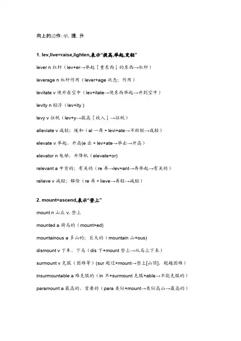 词根-快乐12-动作词根5:向上的动作,举,提,升