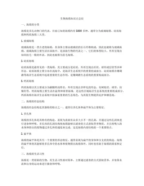 生物海绵知识点总结