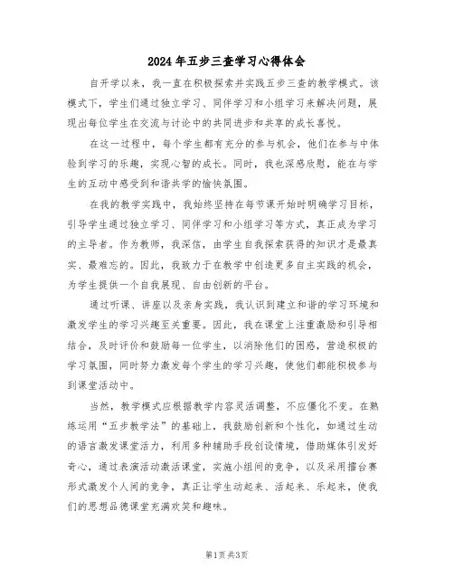 2024年五步三查学习心得体会（二篇）