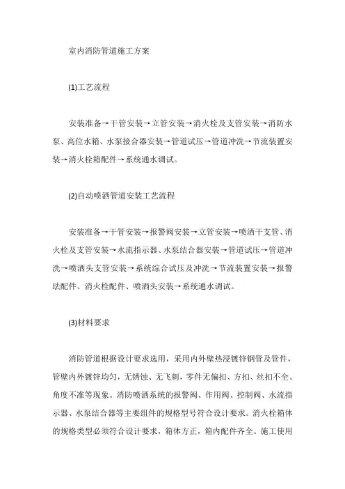 室内消防管道施工方案【最新】